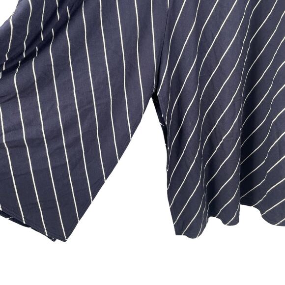 Comfy USA Striped V Neck Maxi Dress Soft Jersey Navy Blue - Picture 7 of 8